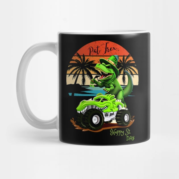 Kids Happy St Pat Trex Day Green Dino Monster Truck Toddler by Adam4you